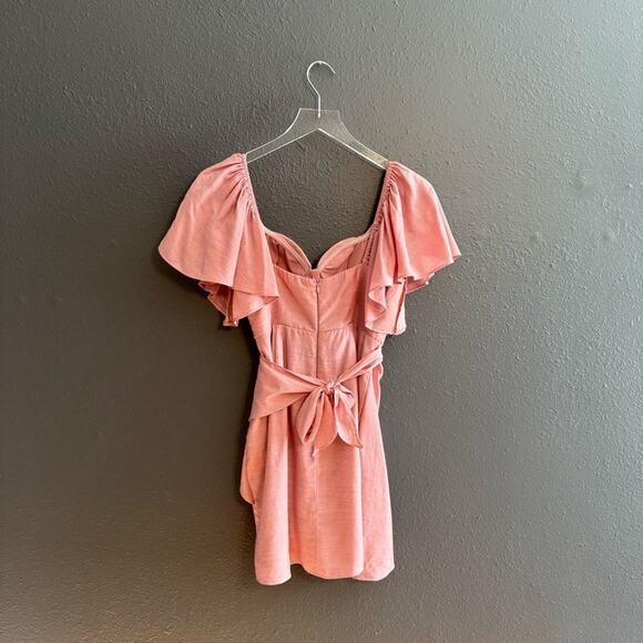 Selfie Leslie Aphrodite Molded Bust Angel Sleeve Wrap Dress Blush Size S - Picture 6 of 7